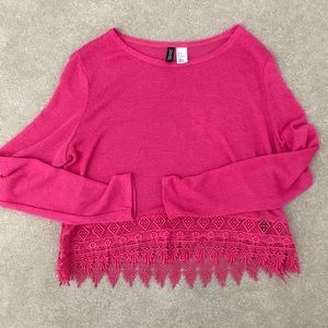 Hot Pink Crop Top Sweater